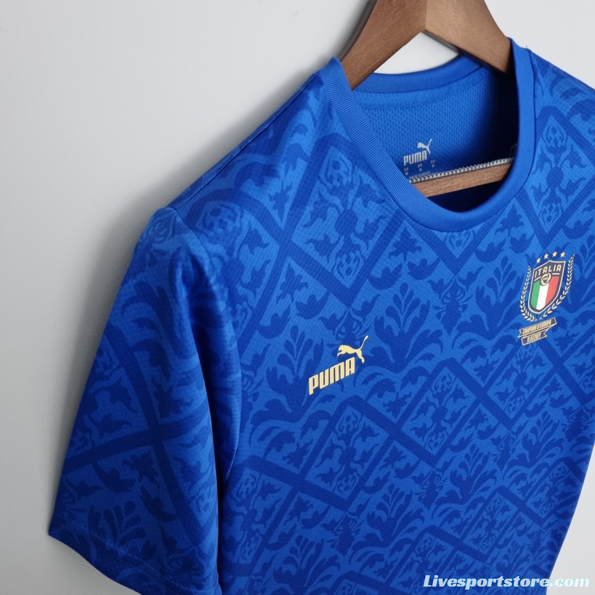 2022 Italian Euro Championship Special Edition Blue Soccer Jersey