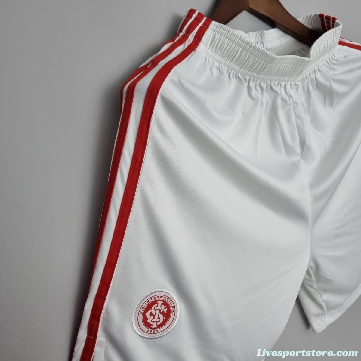 22/23 Internacional Shorts White Soccer Jersey