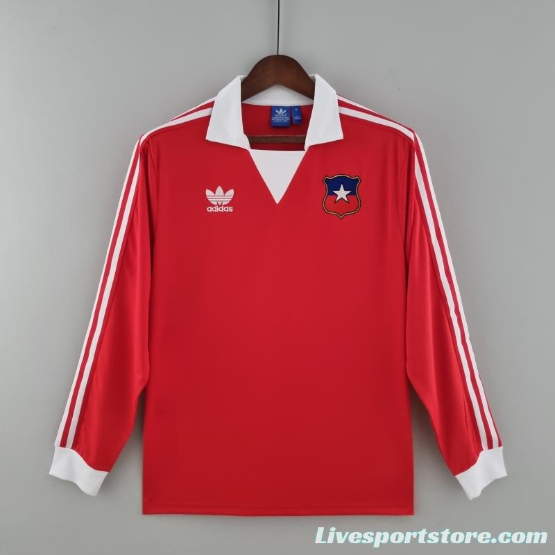 Retro Chile 1982 Long Sleeve Home Soccer Jersey