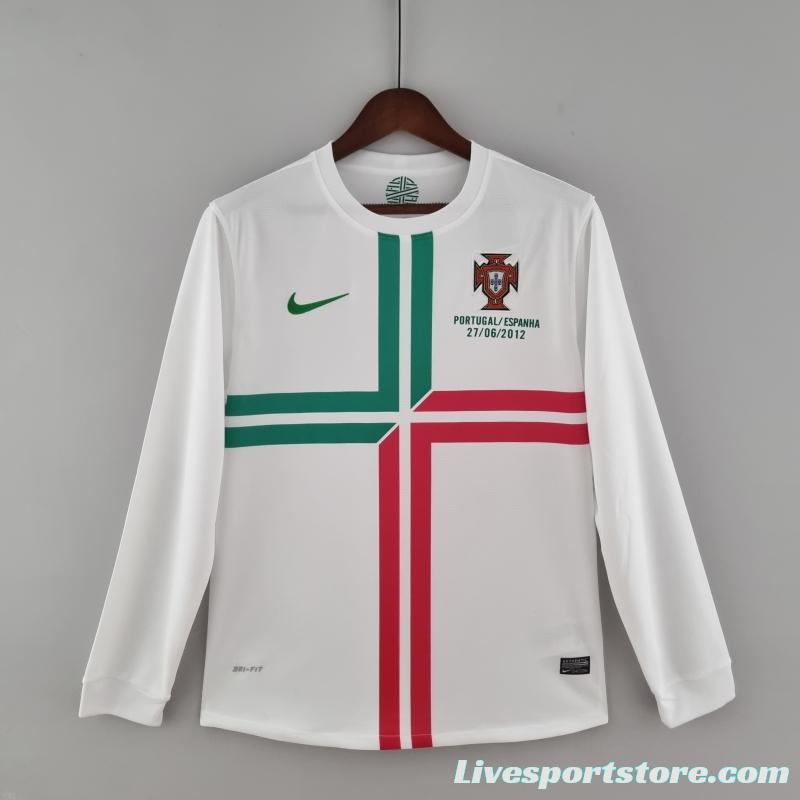 Retro Portugal 2012 Long Sleeve Away Soccer Jersey