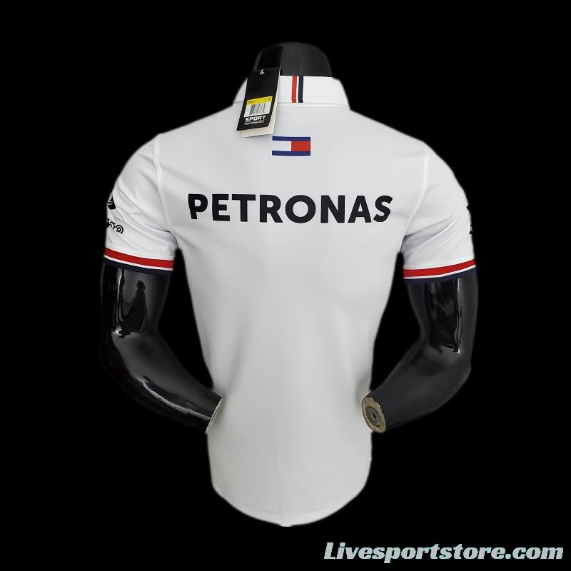 F1 Formula One 2022 Racing Suit Mercedes Polo White 