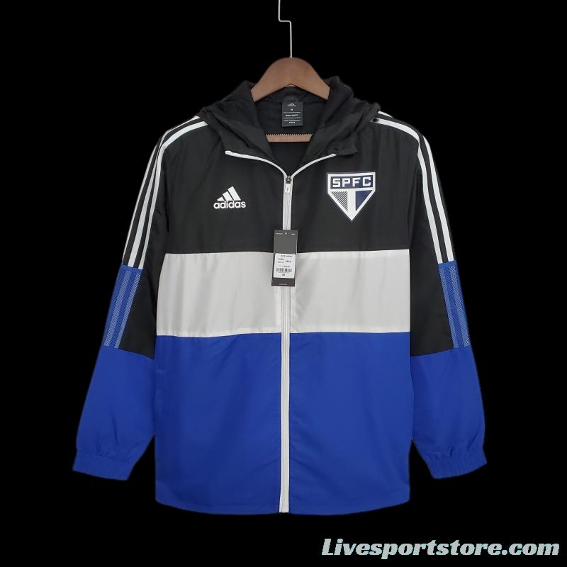 2022 Sao Paulo Windbreaker Black &amp; White Blue 