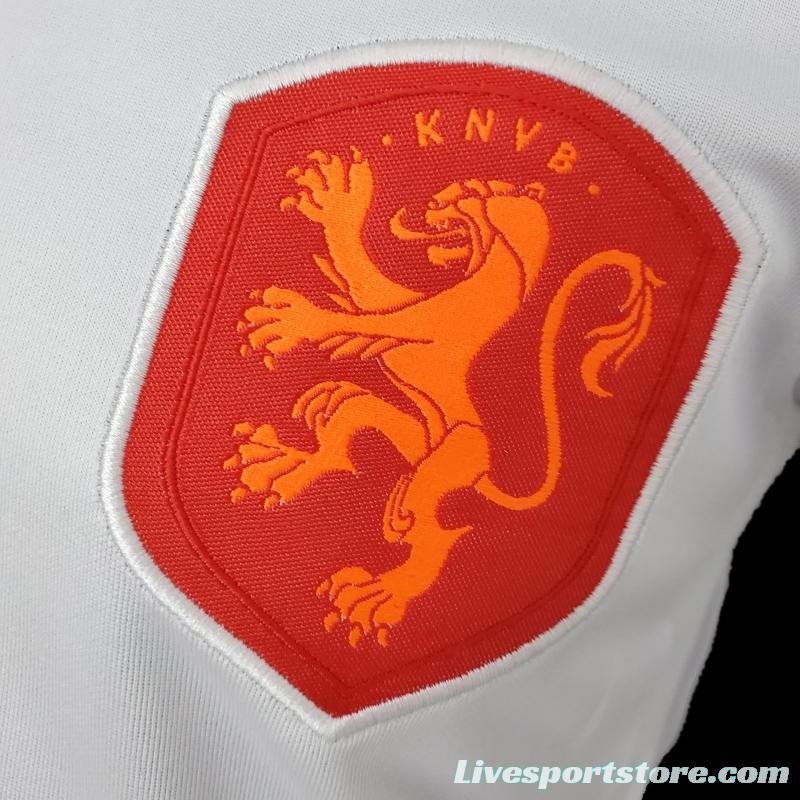 2022 Kids Netherlands Away Size 16-28 Soccer Jersey