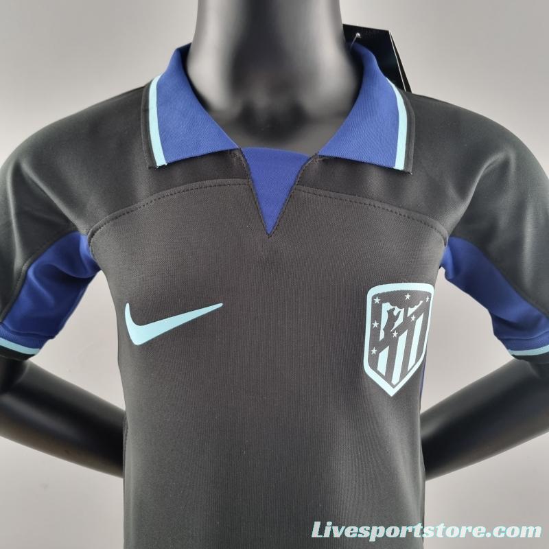 22/23 Kids Atletico Madrid Away 16-28 Soccer Jersey