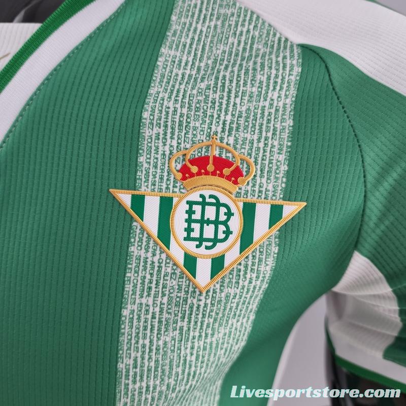 Player Version 22/23 Real Betis King's Cup Version Home  Soccer Jersey