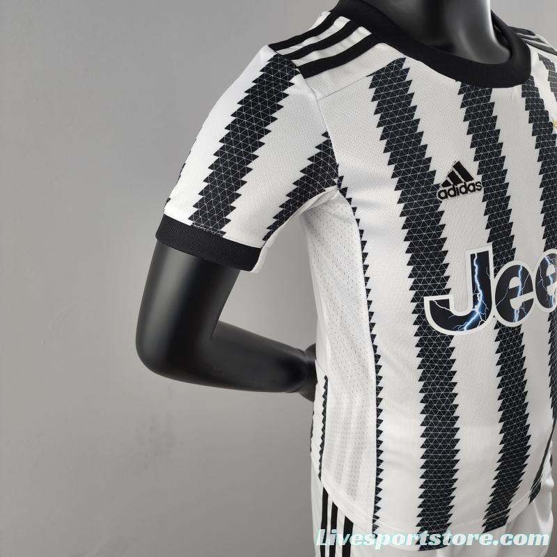 22/23 Juventus Kids Home  16-28 Soccer Jersey