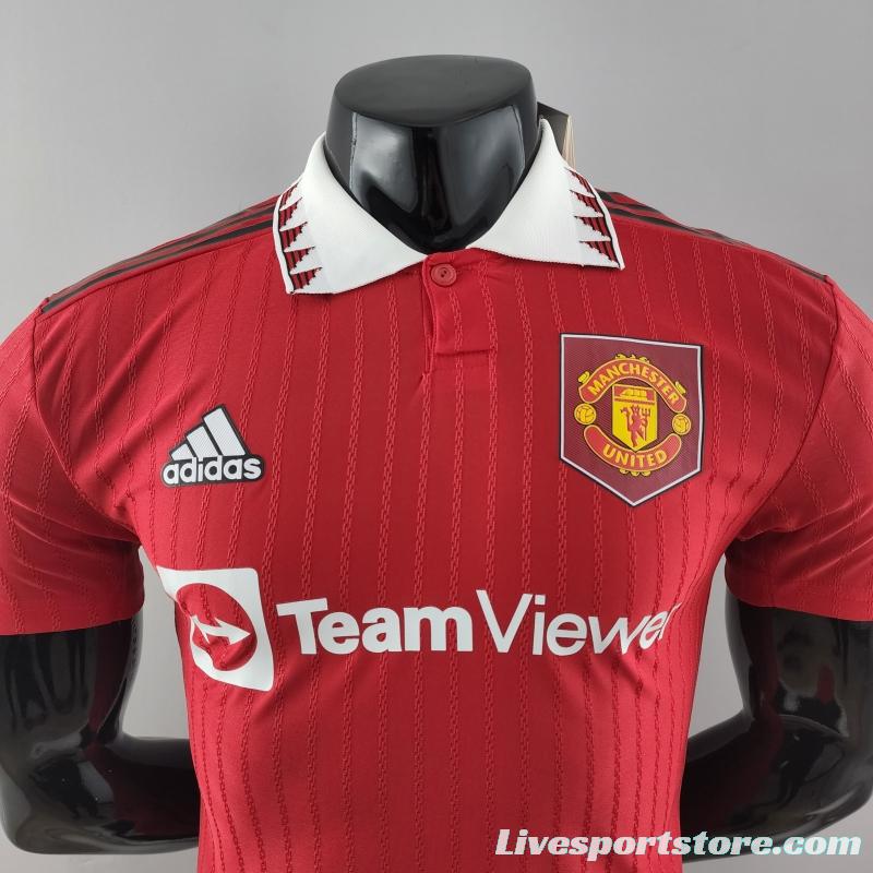 Player Version 22/23 Manchester United Home  Soccer Jersey