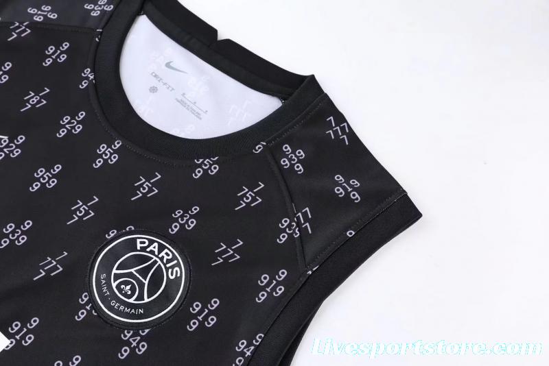 22/23 PSG Pre-match Training Jersey Black Number Vest