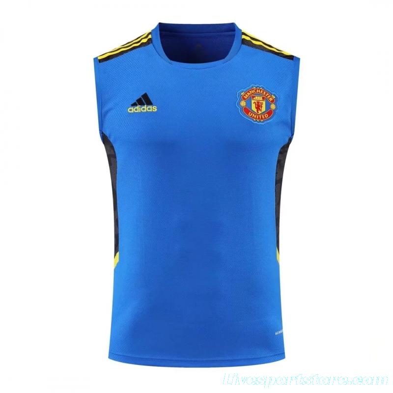 22/23 Manchester United Pre-Training Jersey Blue Vest