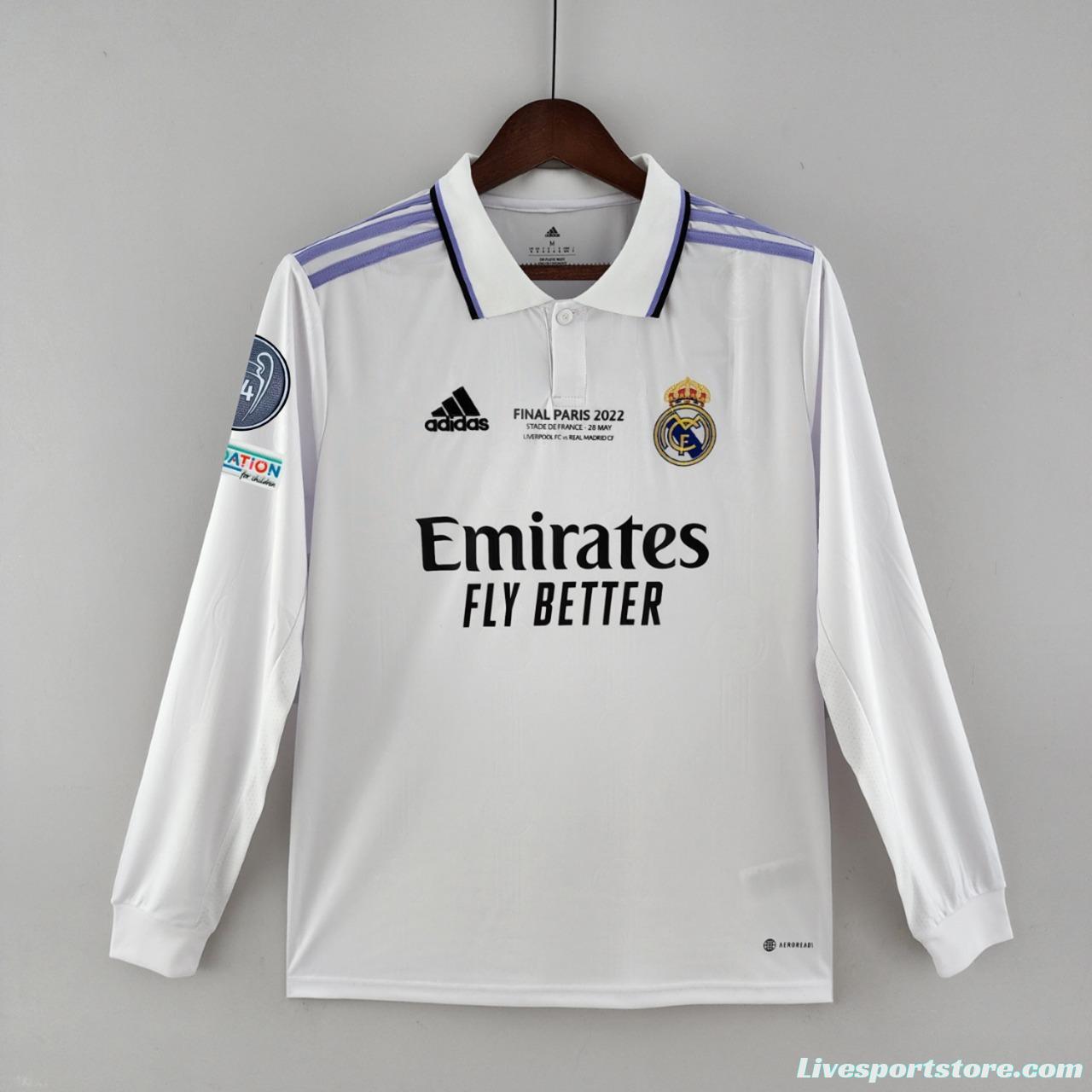 22/23 14 Champions Edition Real Madrid Long Sleeve Home Soccer Jersey