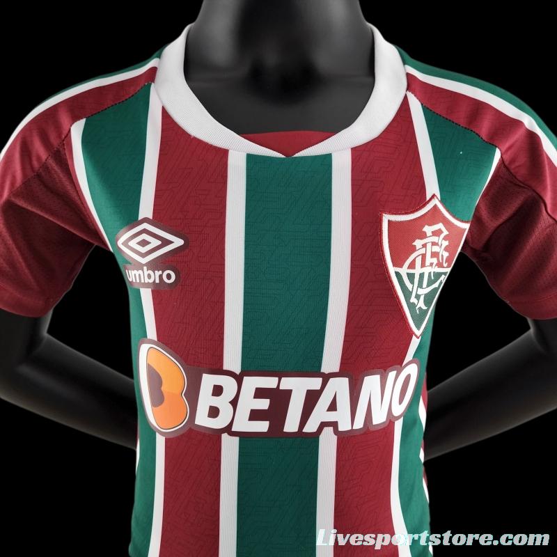 22/23 Kids Kit Fluminense Home Size16-28 Soccer Jersey