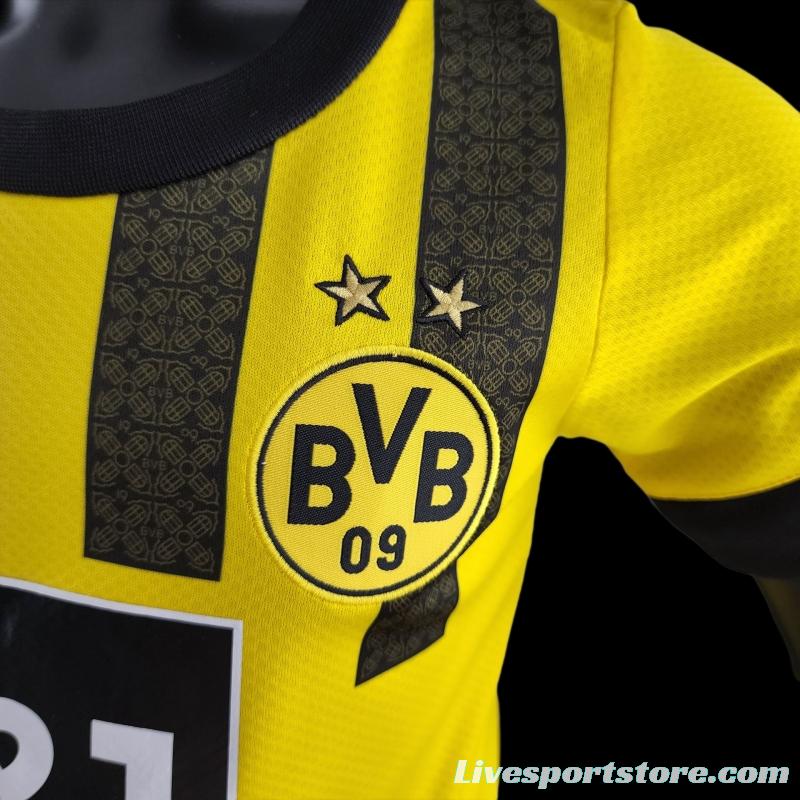 22/23 Kids Kit Dortmund Home SIZE16-28 Soccer Jersey