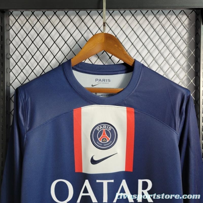 22/23 Long Sleeve PSG Paris Home Soccer Jersey