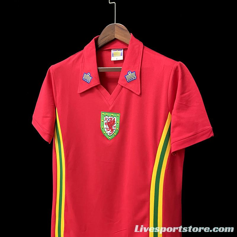 Retro 76/79 Wales home Soccer Jersey