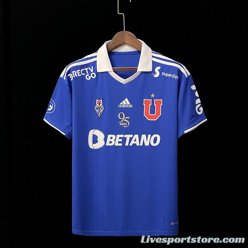 22/23 Universidad De Chile Home 95th Anniversary Edition Soccer Jersey