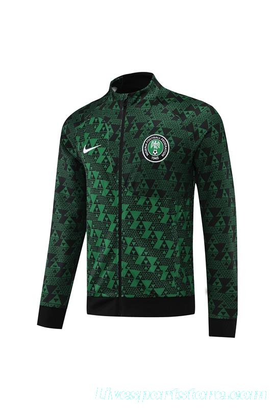 2022 Nigeria Green Full Zipper Jacket+Long Pants