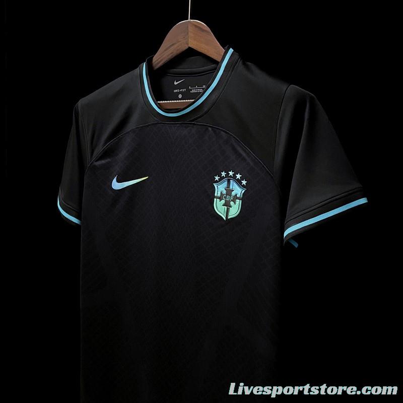 2022 Brazil Black Concept Black Jersey