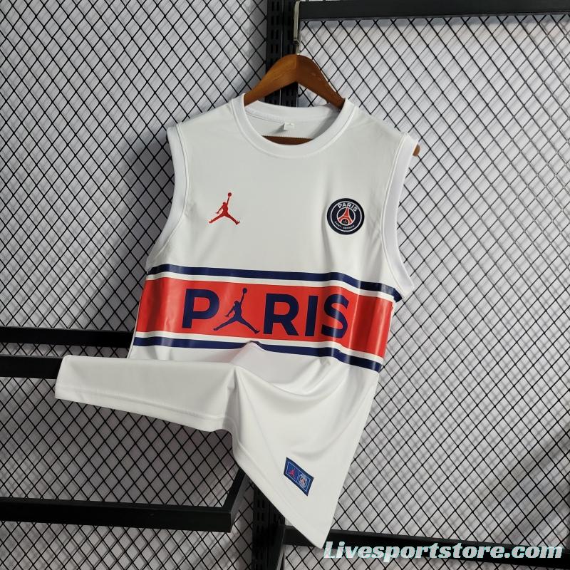 22/23PSG Jordan Paris White Vest Top Jersey