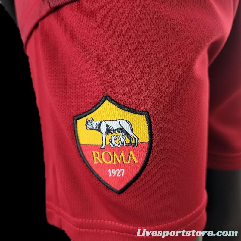 22/23 AS Roma Kids Kit Home Size 16-28 Soccer Jersey