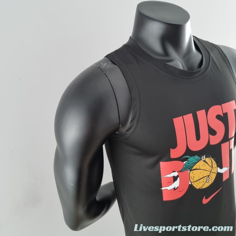 2022 Nike Black Vest Shirts "Red Nike Just Do It LOGO "#K000203