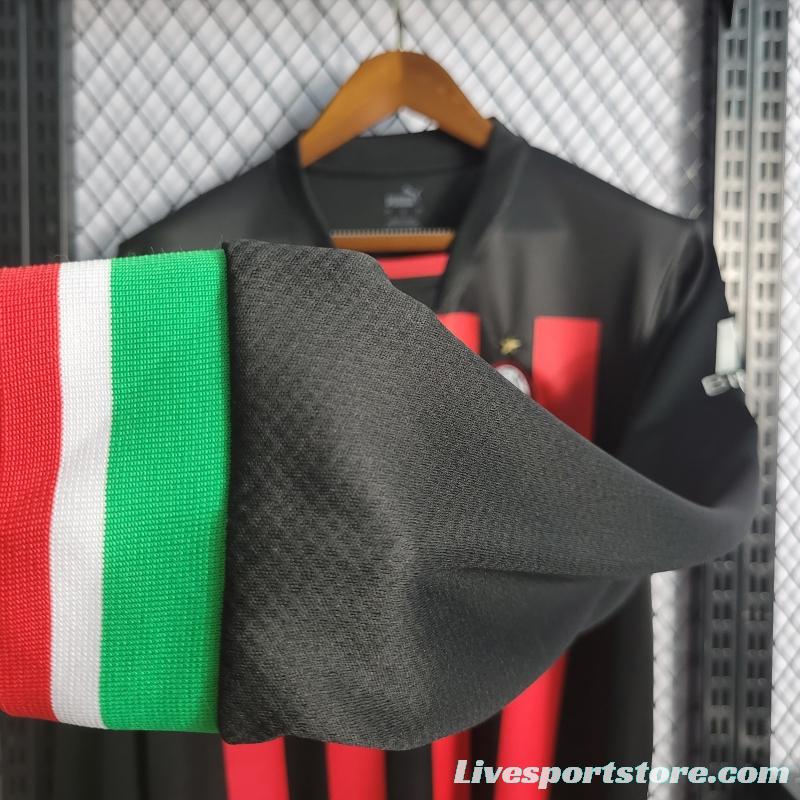 22/23 Long Sleeve AC Milan Home Soccer Jersey