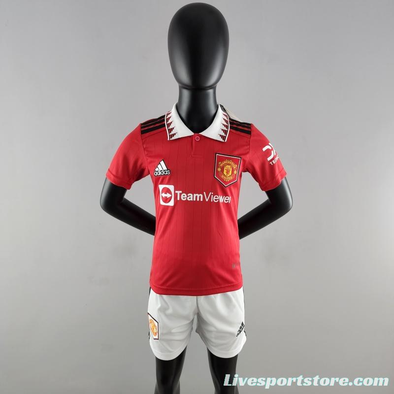 22/23 Kids Manchester United Home SIZE16-28 Soccer Jersey