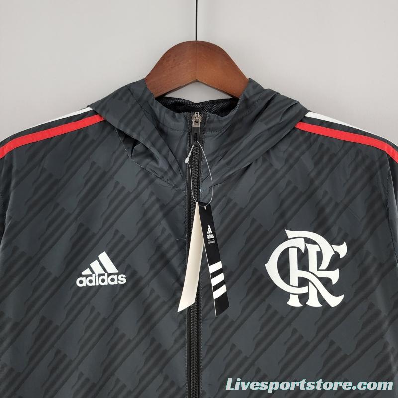 2022 Flamengo Windbreaker Black Red &amp; White Edge