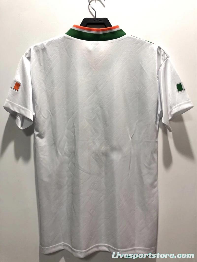 Retro 1994 Ireland Away White Soccer Jersey