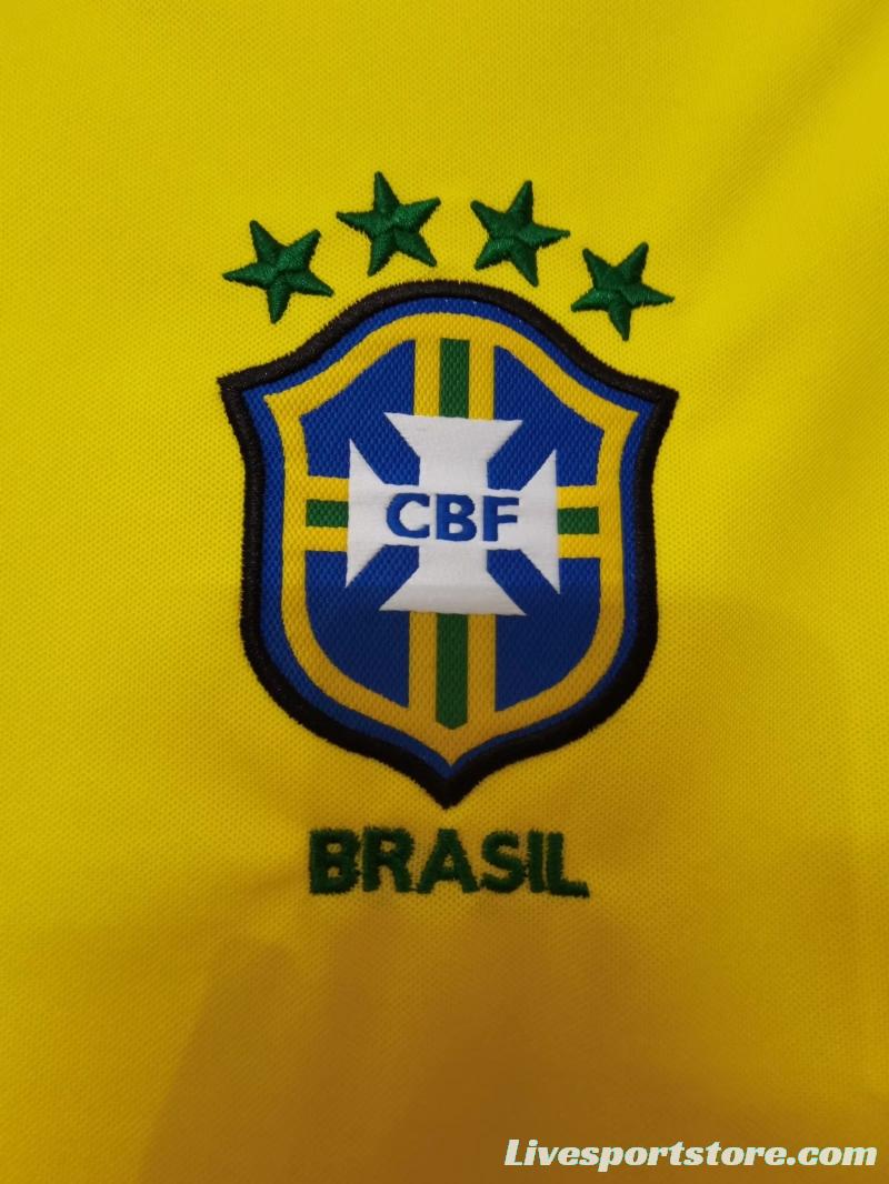 Retro 1998 Brazil Home Soccer Jersey