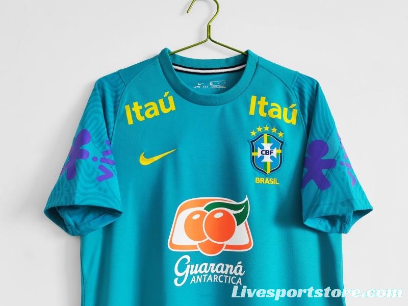 Retro 2021 Brazil Blue Training Jersey