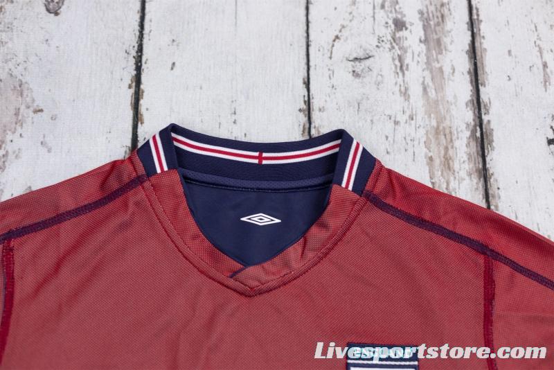 Retro 2002 England Away Reversible (Red/Navy) Soccer Jersey