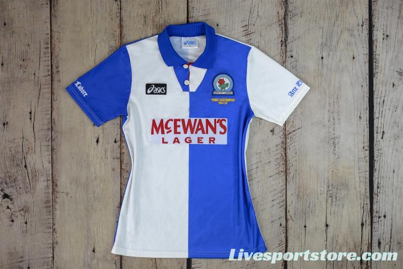 Retro 94/96 Blackburn Rovers Home Soccer Jersey