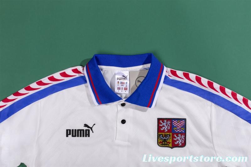 Retro 1996 Czech Republic  Away Soccer Jersey