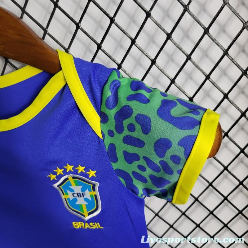 2022 Baby Brazil Away  9-12 Baby Soccer Jersey