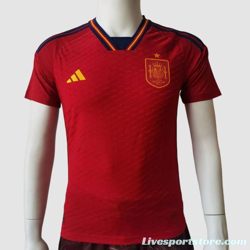 Player Version 2022 Spain Home Soccer Jersey