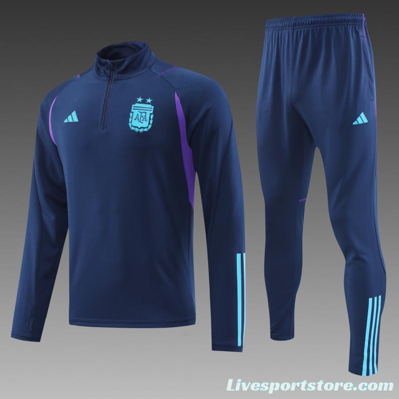 2022 Argentina Navy Half Zipper Tracksuit