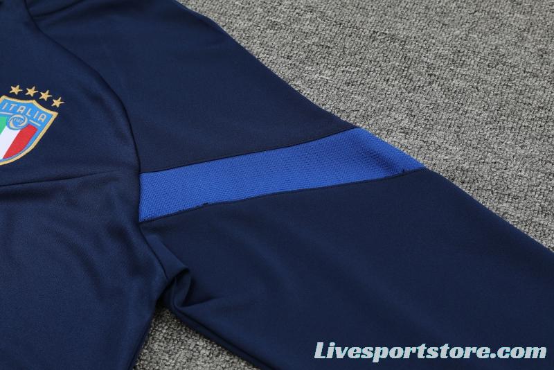 2022 Italy Navy Half Zipper Tracksuit