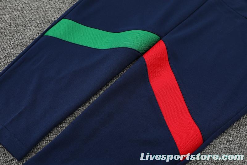 2022 Italy Blue Half Zipper Tracksuit