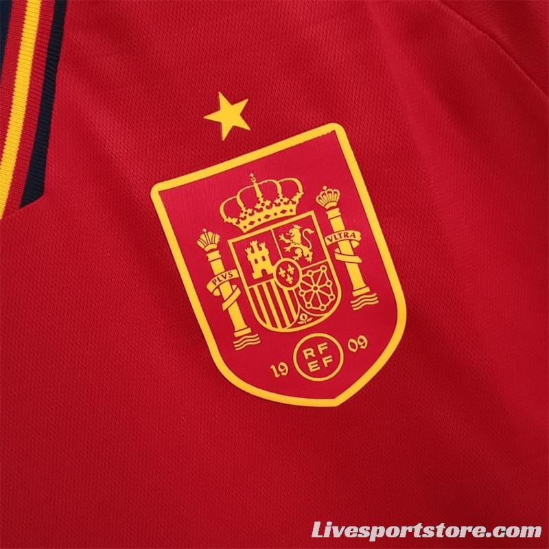 2022 Spain Home Soccer Jersey