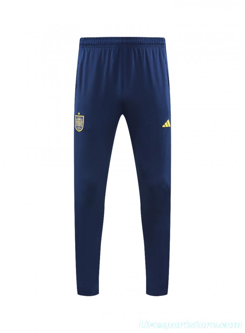 2022 Spain Navy Half Zipper Tracksuit