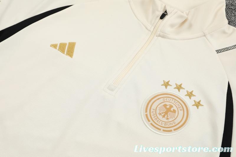 2022 Germany Khaki Half Zipper Tracksuit