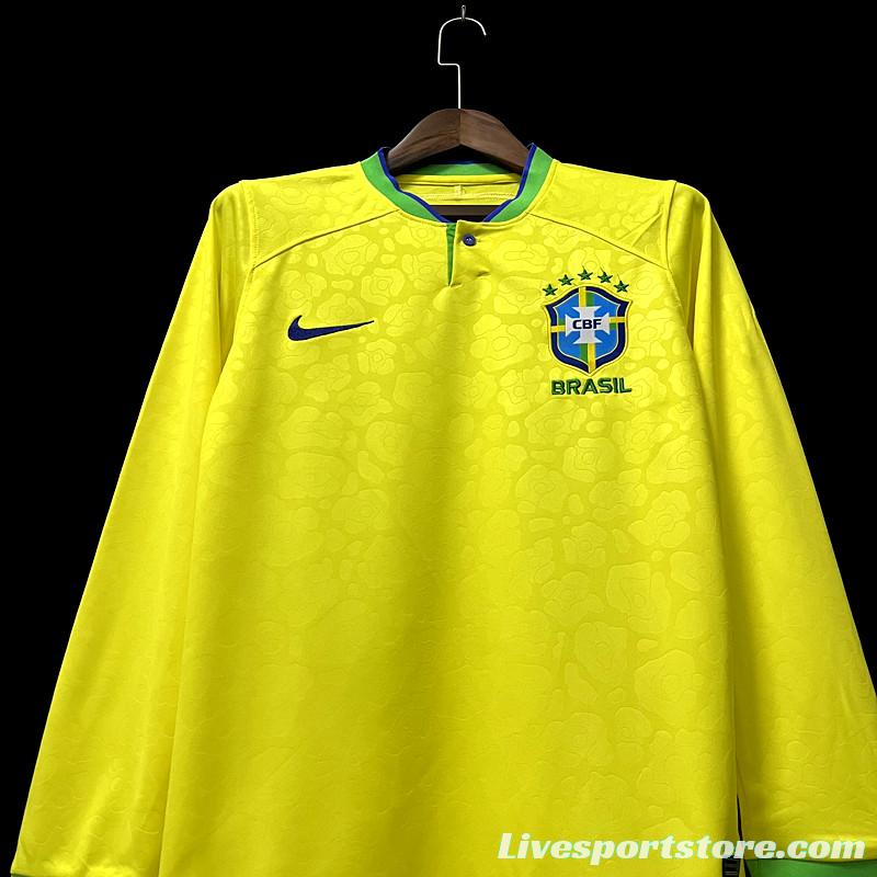 Long sleeve 2022 Brazil Home Jersey