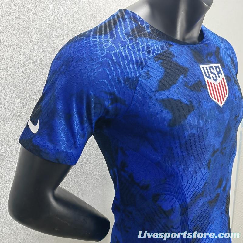 Player Version 2022 USA Away Soccer Jersey