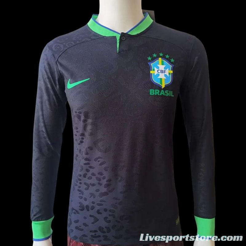 Player Version 2022 Brazil Black Concept Long Sleeve Jersey