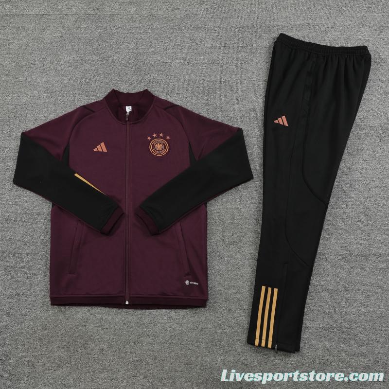 2022 Germany Wine Full Zipper Tracksuit