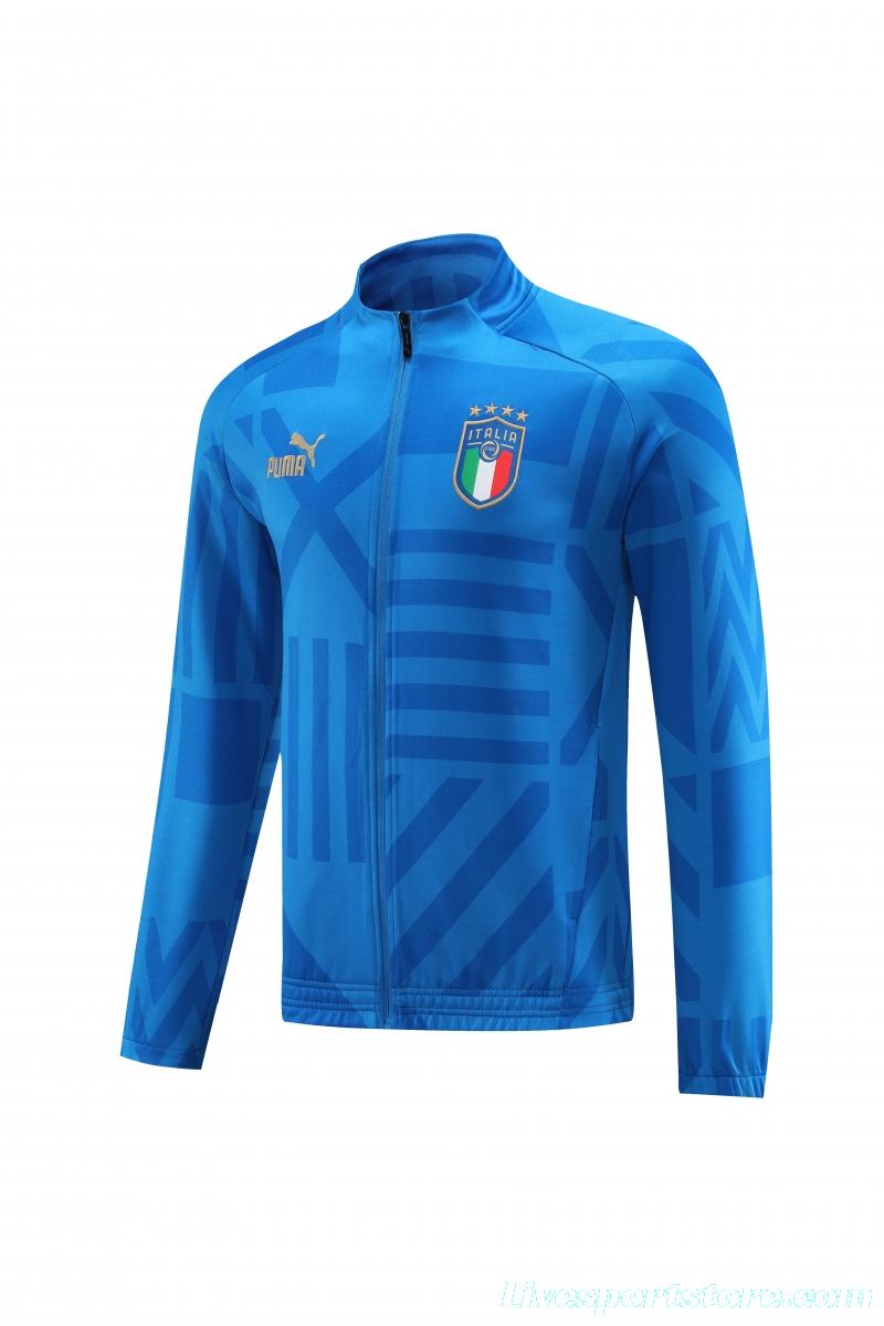 2022 Italy Blue Full Zipper Tracksuit