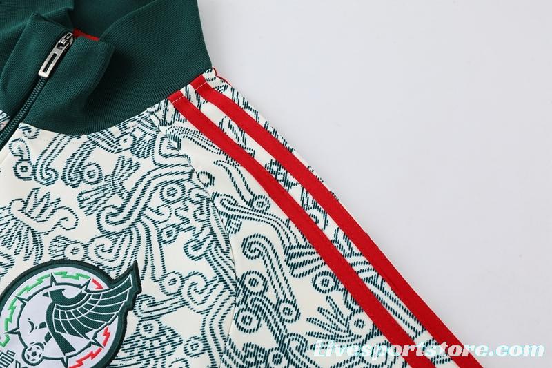 2022 Mexico Milk White Full Zipper Tracksuit