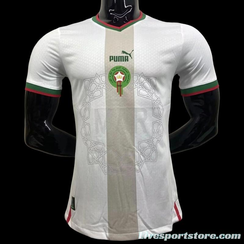 Player Version 2022 Morocco Away White Jersey