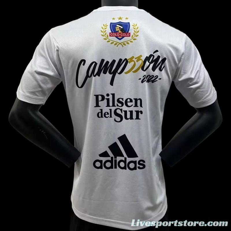 22/23 COLO COLO White Champions T-Shirts