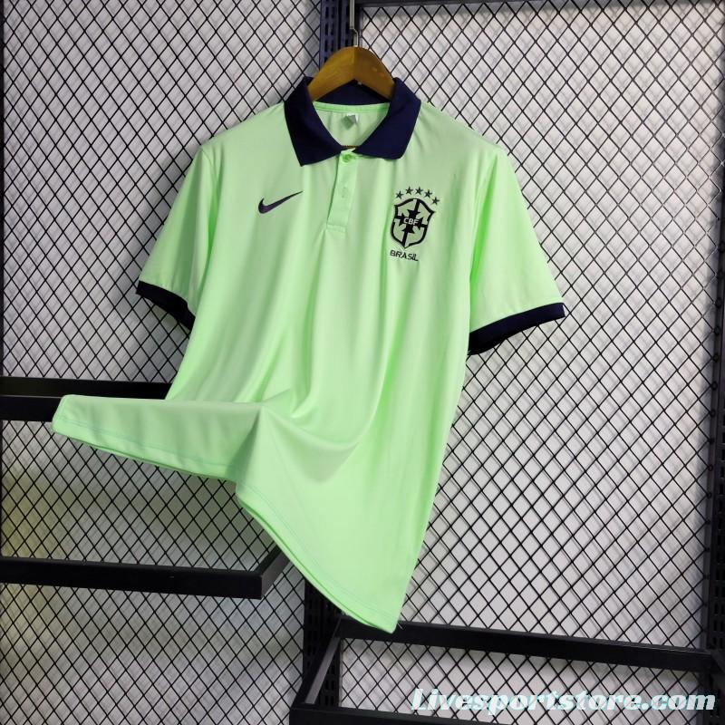 2023 Brazil Light Green POLO Jersey